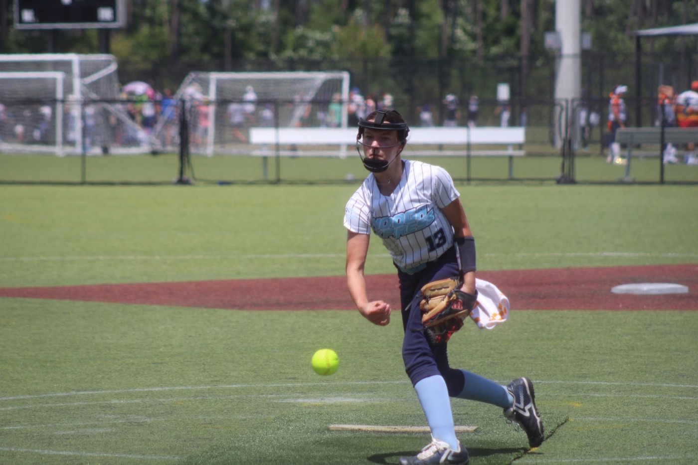 Lilly Catchings playing softball