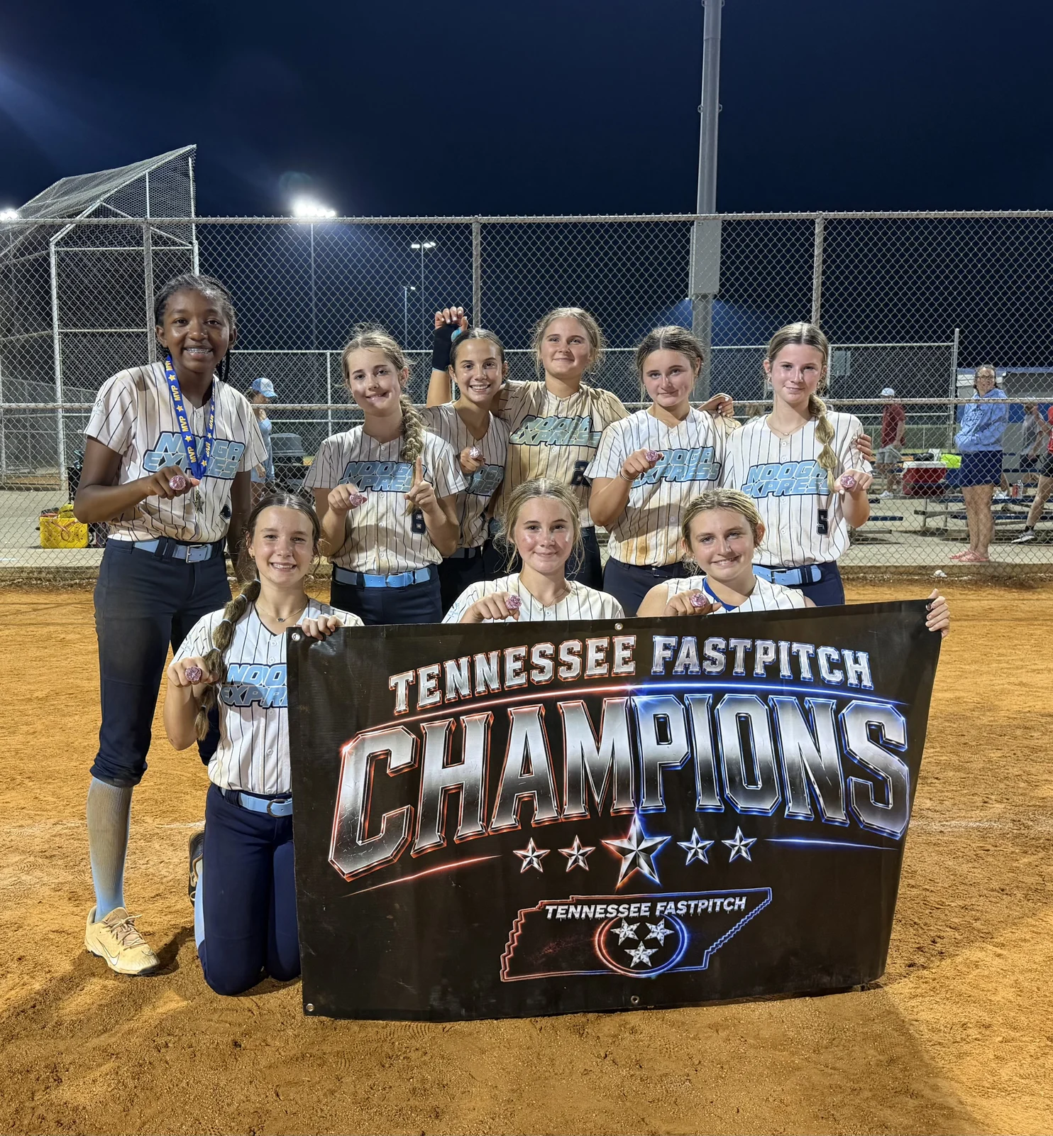 Nooga Express celebrating as Silver Bracket Champions at the Rivercity Fall Classic